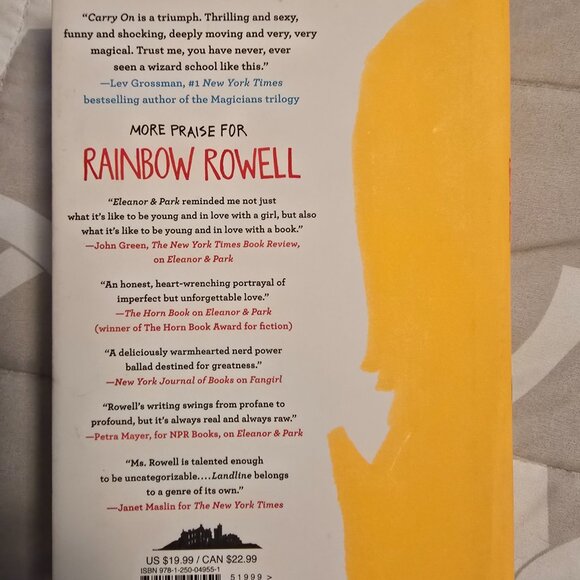 Carry‎ On by Rainbow Rowell Hardcover Book. Novel. Fiction. - Picture 2 of 2